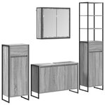 vidaXL Ensemble de mobilier de salle de bain avec tiroir Gris Sonoma