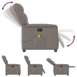 vidaXL Fauteuil de massage inclinable Taupe Tissu
