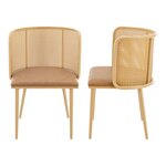 Lot de 2 chaises de salle à manger 75 x 52 x 49 cm marron 03_0006723