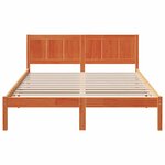 vidaXL Lit marron ciré Marron ciré Bois de pin massif 140 x 200 cm