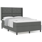 vidaXL Lit avec matelas à ressorts gris foncé 160 x 200 cm. Housse en tissu.