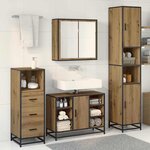 vidaXL Ensemble de mobilier de salle de bain 3 Pièces Chêne artisanal