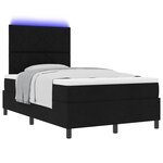 vidaXL Lit à ressorts avec matelas avec LED Noir 120 x 200 cm tissu
