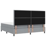 vidaXL Lit à ressorts avec matelas gris clair 200x200 cm en tissu