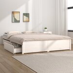 vidaXL Cadre de lit avec tiroirs Blanc 120x200 cm