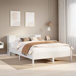 vidaXL Lit bibliothèque sans matelas blanc 150x200 cm bois pin massif