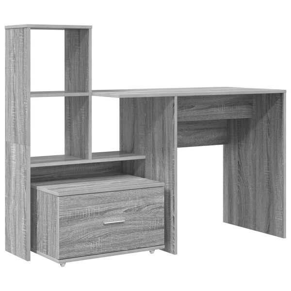 vidaXL Bureau Sonoma gris 131 5 x 50 x 106 5 cm Bois d'ingénierie
