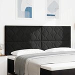 vidaXL Tête de lit en velours noir avec design en blocs de diamant - 200 cm