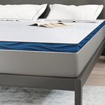 vidaXL Coussins de Matelas Blanc et Bleu 140 x 200 cm