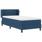 vidaXL Lit à ressorts avec matelas Bleu 90 x 200 cm tissu