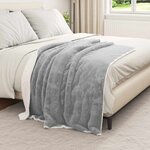 vidaXL Jeté Gris 130 x 150 cm Toison