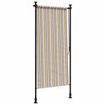vidaXL Store roulant d'extérieur jaune et blanc 120x270 cm tissu acier