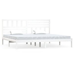 vidaXL Cadre de lit sans matelas blanc 180x200 cm bois massif de pin