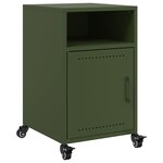 vidaXL Tables de chevet 2 Pièces vert olive 36x39x59 cm acier