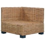vidaXL Canapé d'angle avec coussins Rotin naturel