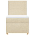 vidaXL Sommier à lattes de lit avec matelas Crème 100x200 cm Tissu