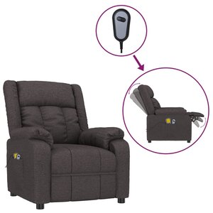 vidaXL Fauteuil électrique de massage Marron foncé Tissu