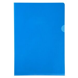 Sachet De 10 Pochettes Coin Pvc Lisse Haute Résistance 13/100e - A4 - Bleu - X 10 - Exacompta