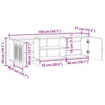 vidaXL Meuble TV 150 x 31 x 50 cm Chêne fumé Bois d'ingénierie