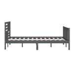 vidaXL Cadre de lit Gris 150x200 cm Très grand Bois massif