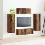vidaXL Ensemble meuble TV 3 Pièces Bois ancien Bois d'ingénierie