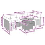 vidaXL Salon de jardin avec coussins 8 Pièces beige résine tressée acacia