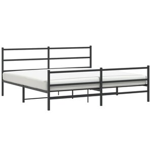 vidaXL Cadre de lit métal sans matelas avec pied de lit noir 183x213cm