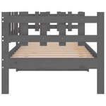vidaXL Lit de jour sans matelas gris 80x200 cm bois de pin massif