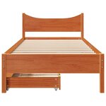 vidaXL Cadre de lit avec tiroirs cire marron 90x200 cm bois pin massif