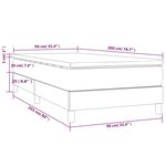 vidaXL Sommier à lattes de lit avec matelas Gris foncé 90x200 cm Tissu