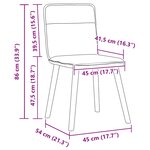 vidaXL Chaises à manger lot de 2 rouge bordeaux tissu