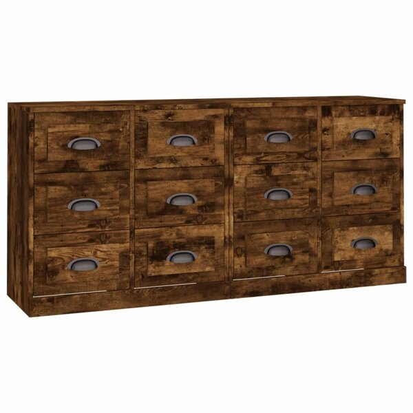 vidaXL Buffets 2 Pièces chêne fumé bois d'ingénierie