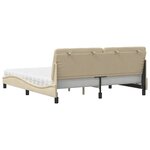 vidaXL Lit avec matelas crème 180x200 cm tissu