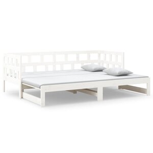 vidaXL Lit coulissant sans matelas blanc 2x(90x200) cm