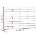 vidaXL Tête de lit murale Marron miel 81x3x63 cm Bois massif de pin