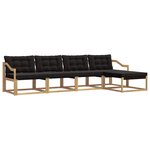vidaXL Ensemble de canapés d'extérieur 5 pc Blanc et noir