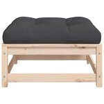 vidaXL Repose-pieds de jardin avec coussins lot de 2 bois pin massif