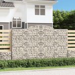 vidaXL Paniers à gabions arqués 9 Pièces 300x30x180/200 cm fer galvanisé