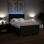 vidaXL Sommier à lattes de lit avec matelas Noir 140x200 cm Tissu
