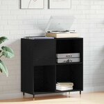 vidaXL Meuble à vinyles Chêne noir 85 x 38 x 89 cm Bois d'ingénierie
