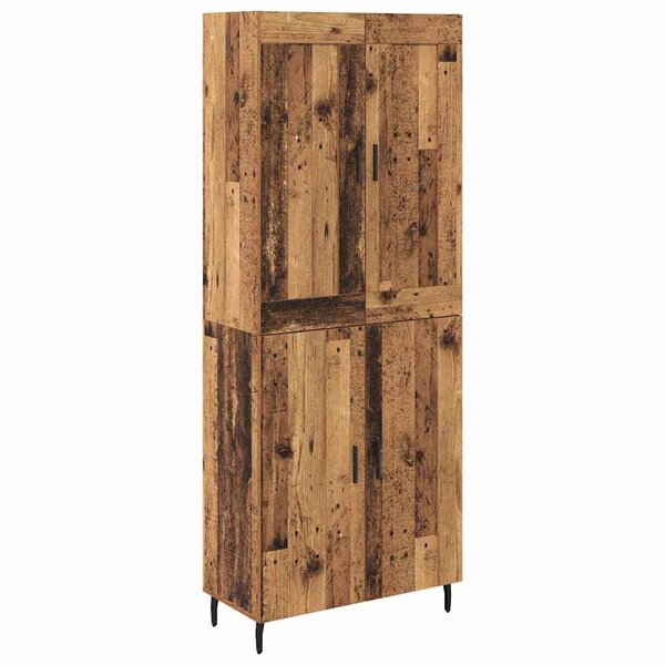 vidaXL Haut Armoire 2 Pièces Bois Ancien Bois Aggloméré et Verre