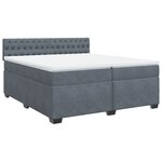 vidaXL Sommier à lattes de lit et matelas Gris foncé 200x200cm Velours