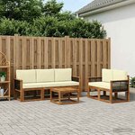 vidaXL Ensemble de canapés d'extérieur 6 Pièces Naturel et Crème