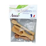 3 cuillères en bois pour cosmétiques