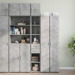 vidaXL Armoire de rangement mince gris béton 30x42 5x225 cm