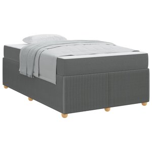 vidaXL Cadre de lit avec matelas Gris foncé 120 x 190 cm tissu