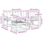 vidaXL Ensemble de canapés d'extérieur 5 pc Blanc et crème