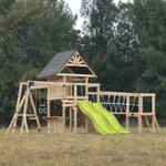 Aire de jeux - Double toboggan vert citron - Hunter