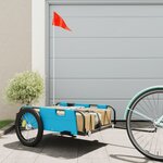 vidaXL Remorque de vélo bleu tissu oxford et fer