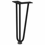 vidaXL Pieds en épingle à cheveux pour table basse 4 pièces Noir 30 cm Acier massif